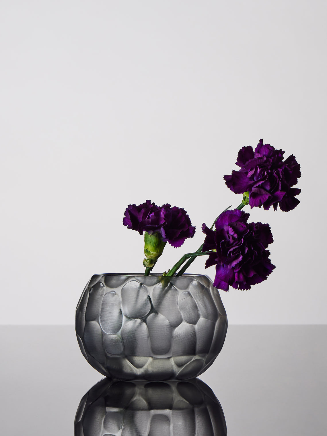 Micheluzzi Glass - Bocia Acciaio Bamboo Hand-Blown Murano Glass Vase (6in/15cm) - Clear - ABASK