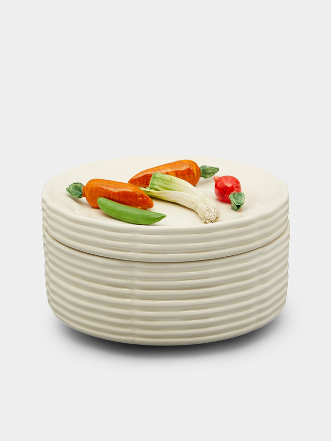 Este Ceramiche - Vegetables Hand-Painted Ceramic Trompe-L'oeil Box -  - ABASK - 