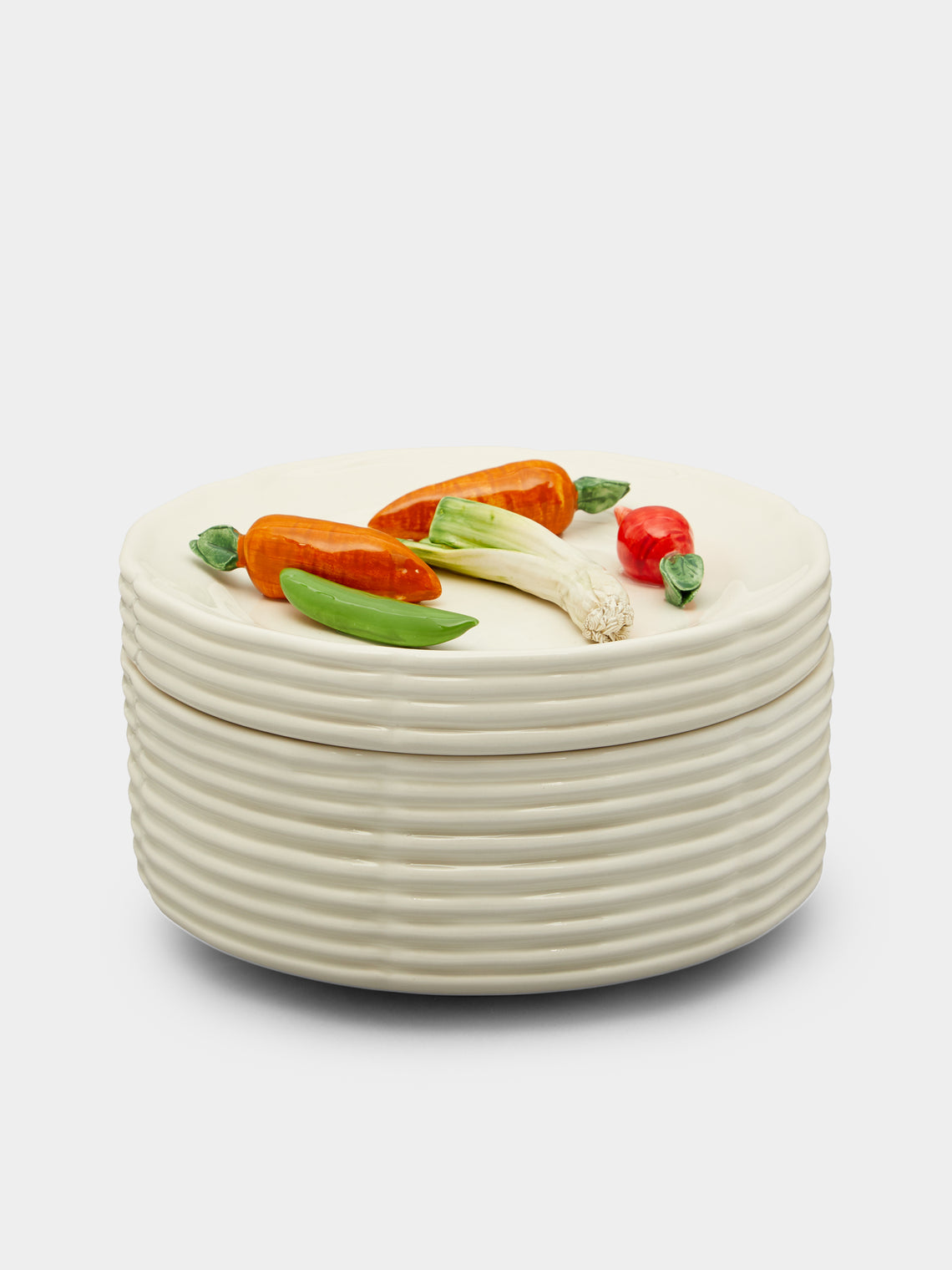 Vegetables Hand-Painted Ceramic Trompe-L'oeil Box