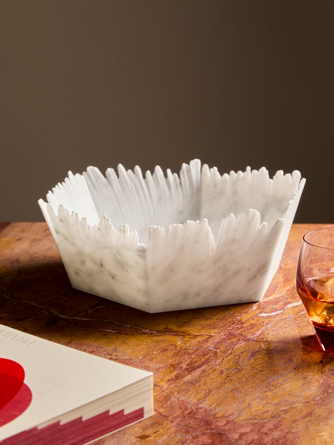 Bufalini - Drap Marble Bowl - White - ABASK