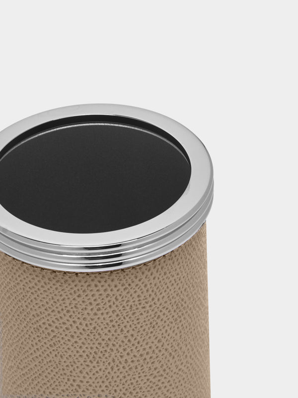 Giobagnara - Amalfi Leather Toothbrush Holder - Taupe - ABASK