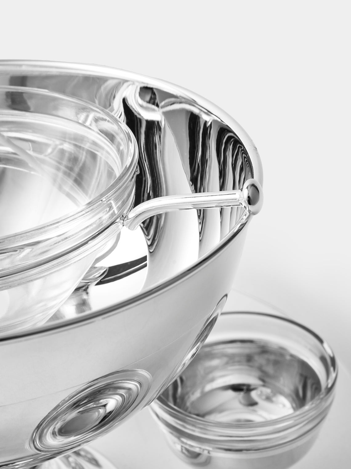 Greggio - Silver-Plated Caviar Bowl with Glasses - Silver - ABASK