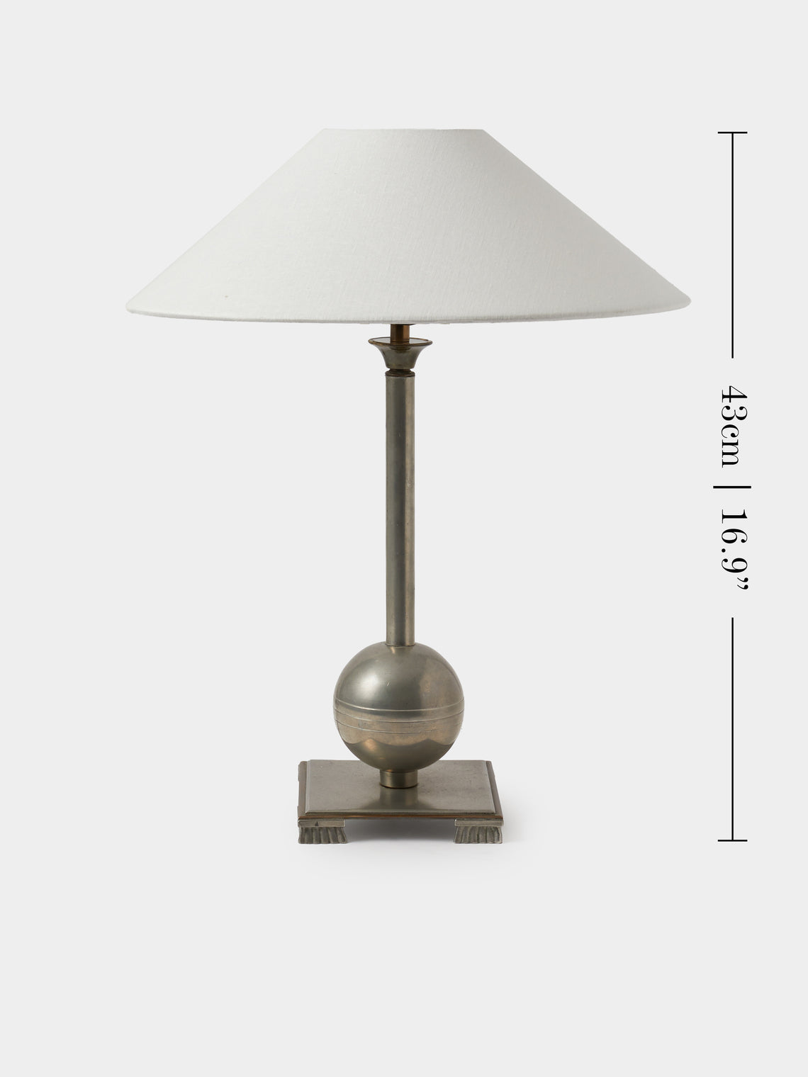 Antique and Vintage - 1930 Einar Backstrom Pewter and Brass Table Lamp Base - Silver - ABASK