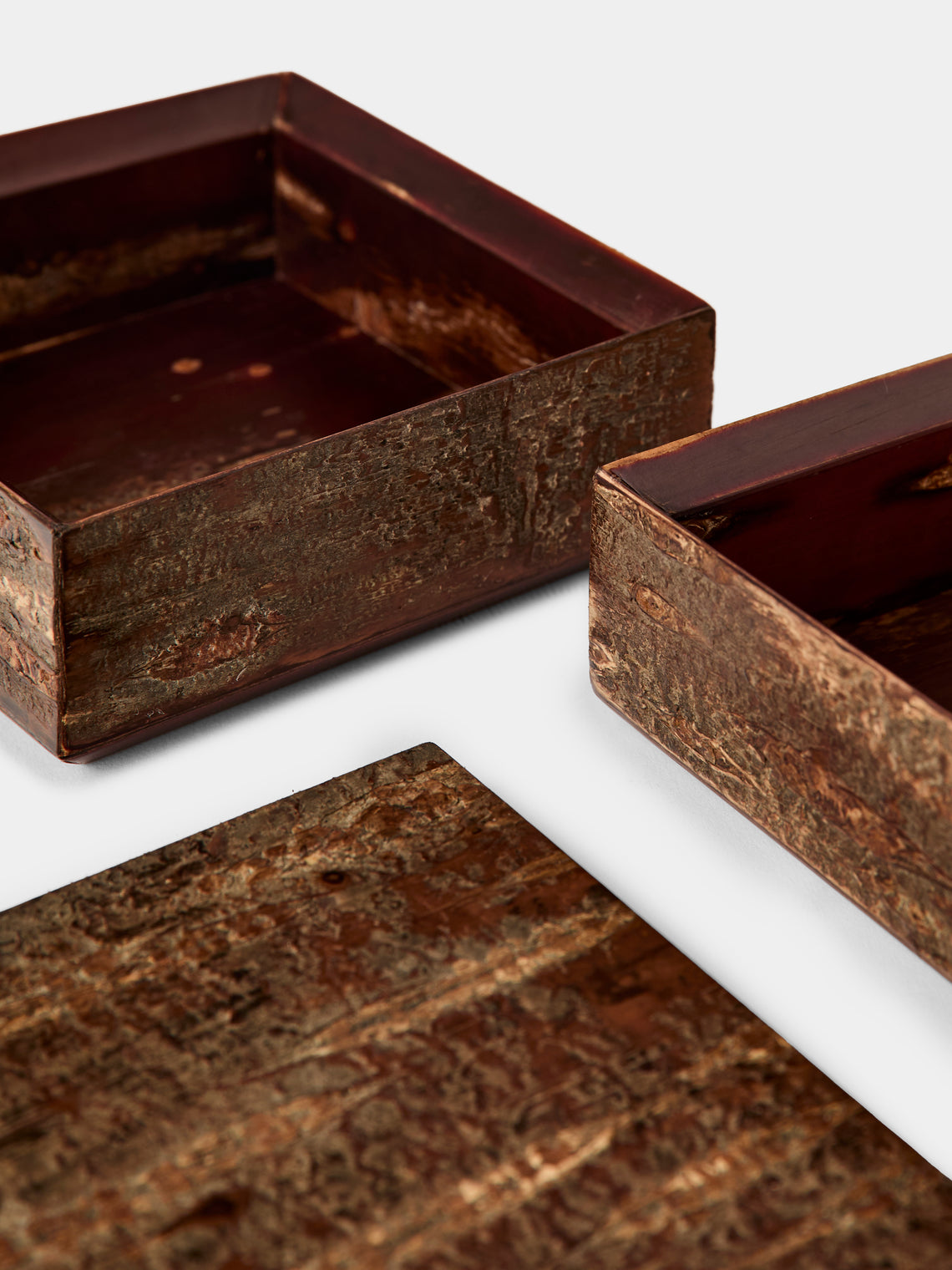 Denshiro - Cherry Bark Two-Tier Storage Box - Brown - ABASK