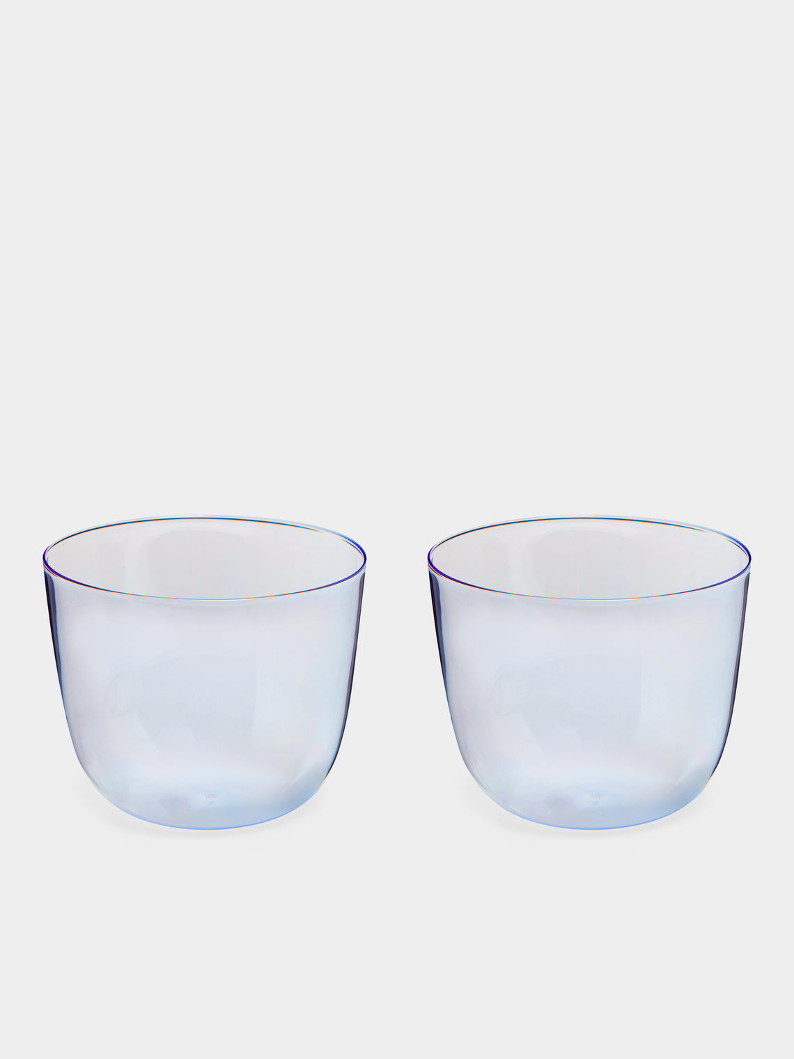 Lobmeyr - Alpha Hand-Blown Crystal Water Tumbler (Set of 2) - Blue - ABASK 