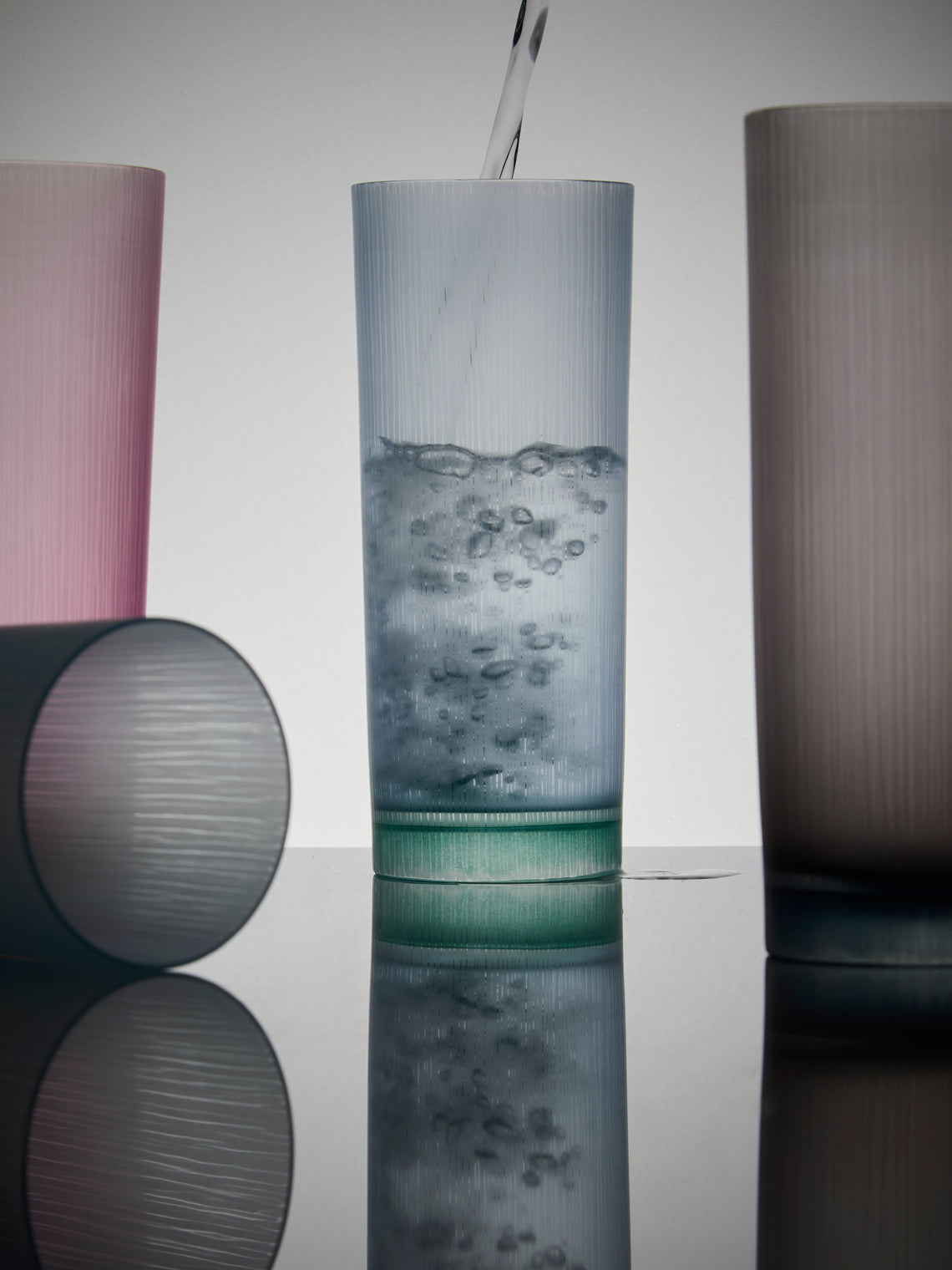 Takeyoshi Mitsui - Silence Hand-Blown Glass Highball - Blue - ABASK