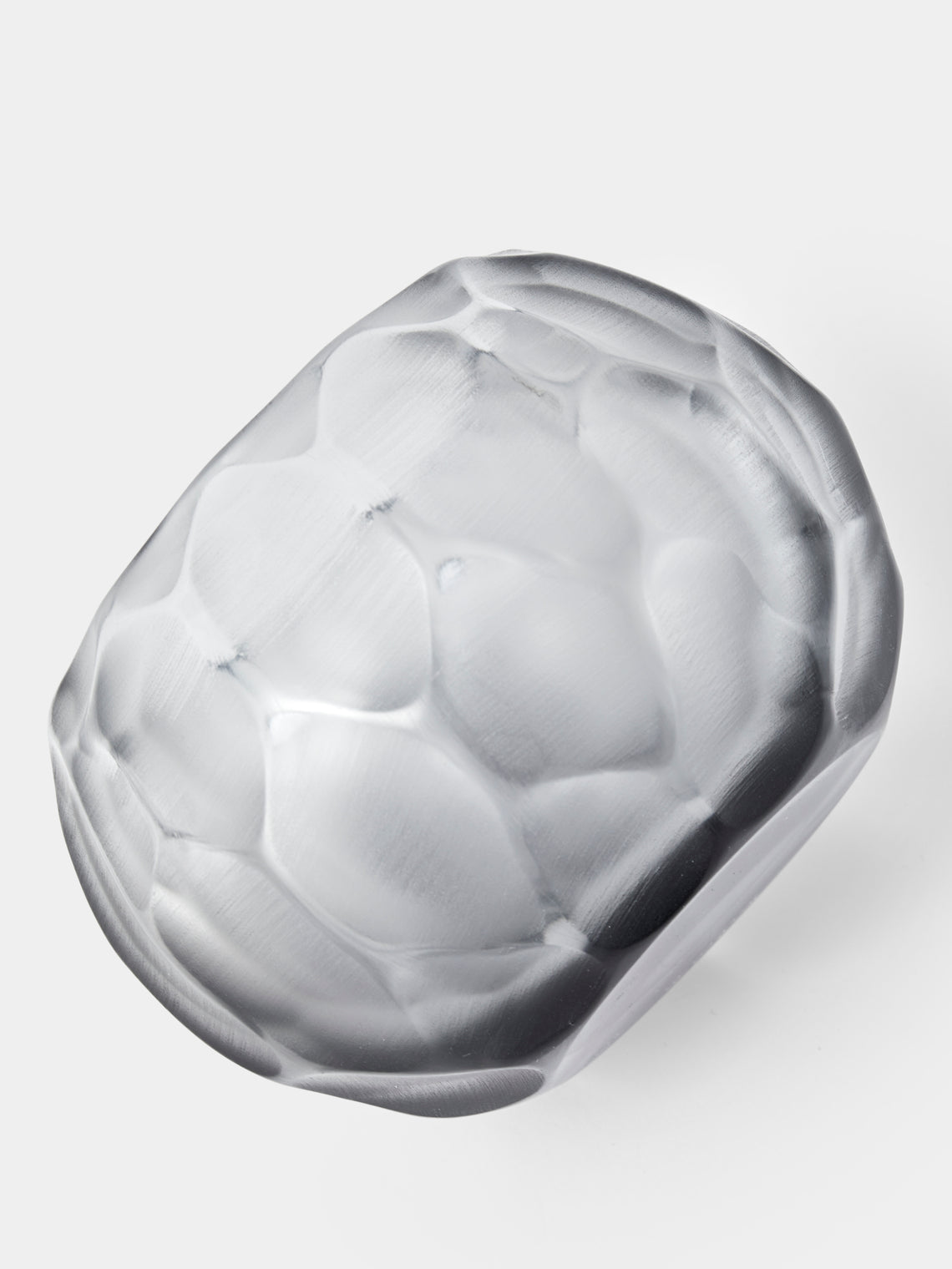 Micheluzzi Glass - Bocia Acciaio Bamboo Hand-Blown Murano Glass Vase (5.5in/14cm) - Gray - ABASK