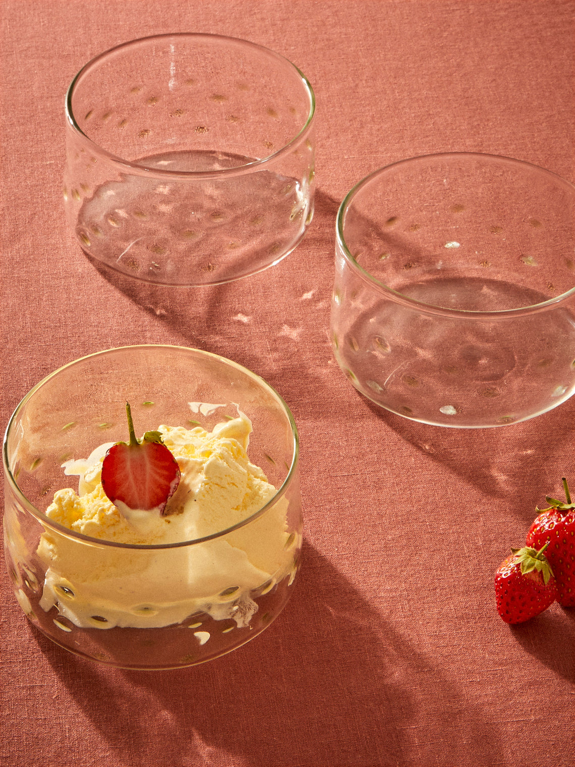 Alya Tannous - | Set of 4 | Hand-Blown Glass Dessert Bowls - Clear - ABASK