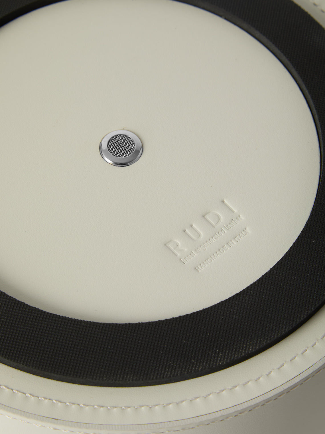 RUDI - Perry Leather Lidded Wastepaper Bin - White - ABASK
