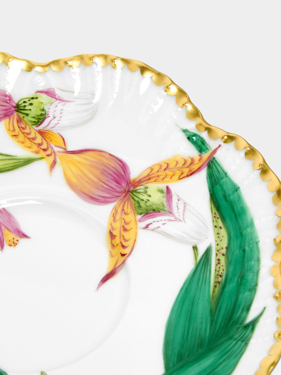 Histoires d'Orchidées Hand-Painted Porcelain Teacup and Saucer
