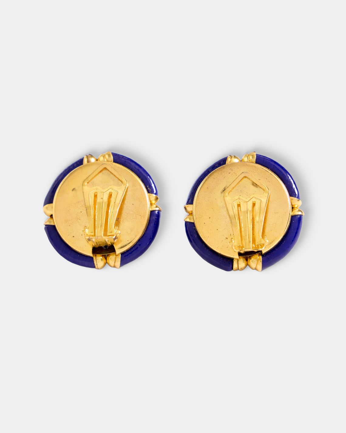 Mahnaz Collection - Women's Vintage 1960s Archimede Seguso Italian Yellow Gold, Murano Glass and Rhinestone Clip-On Earrings - Gold - ABASK