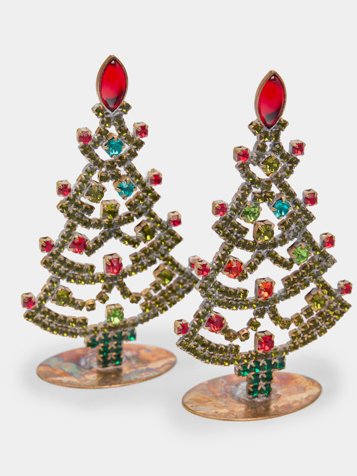 Antique and Vintage - 1930s Czech Jewelled Micro Christmas Trees (Set of 5) -  - ABASK