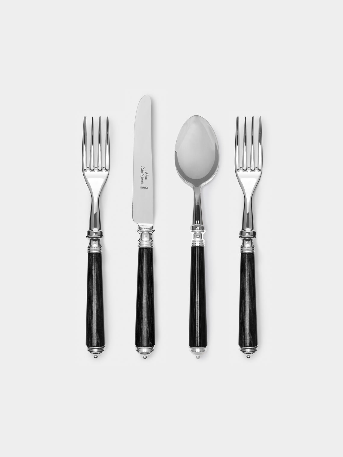 Alain Saint-Joanis - Marbella Ebony Starter/Dessert Cutlery (Set of 4) - Black - ABASK - 