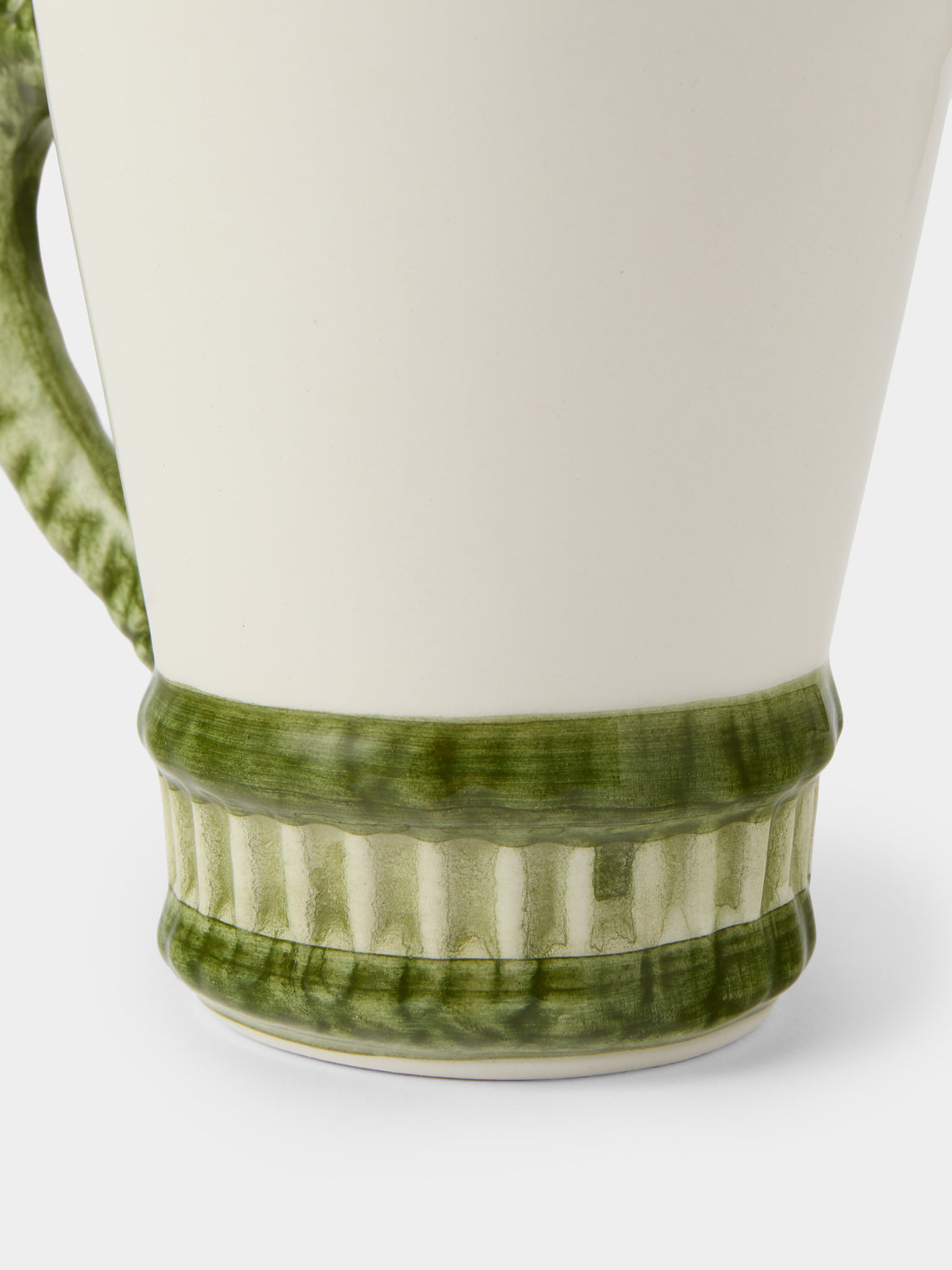 Tessalume Ceramiche - | Set of 4 | Wicker Hand-Painted Ceramic Mugs - Light Green - ABASK