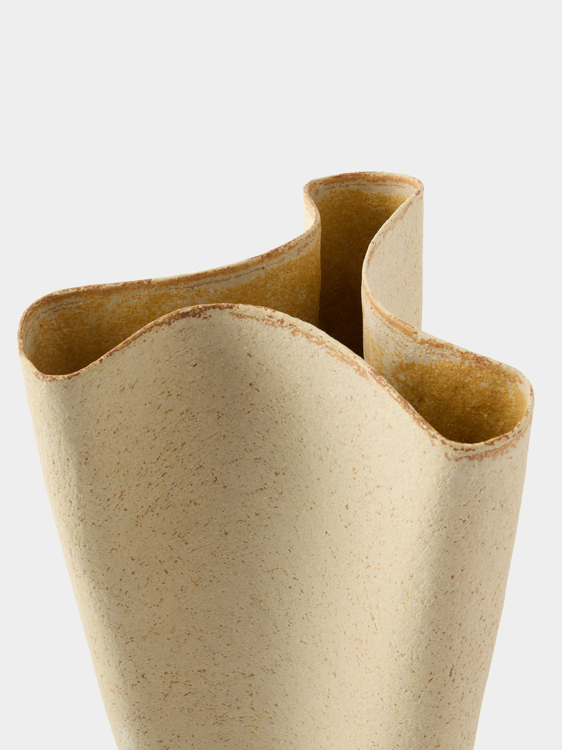 Linda Ouhbi - No. 1 Hand-Built Stoneware Vase (16.5in/42cm) - Beige - ABASK