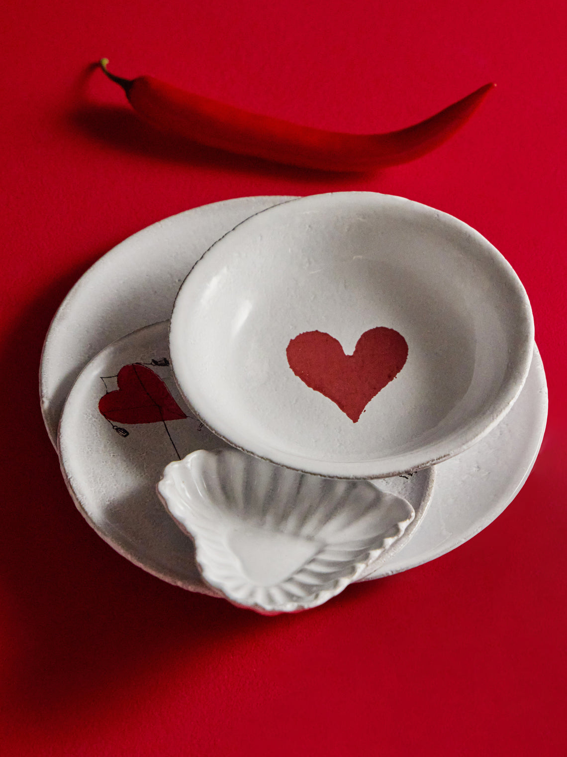 Astier de Villatte - Heart Hand-Glazed Ceramic Small Dish (Set of 2) - White - ABASK