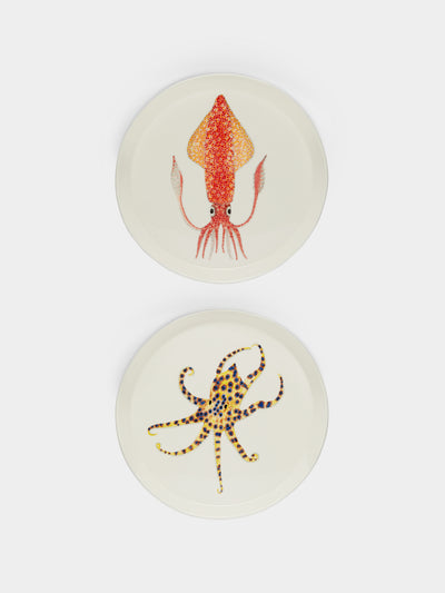 Casa Adams - Mollusc Hand-Painted Porcelain Dinner Plates (Set of 2) -  - ABASK - 