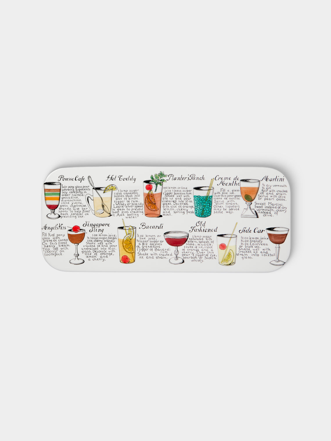 Fornasetti - Cocktail Wood Tray (23.5in/60cm) - Multiple - ABASK - 