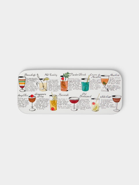 Fornasetti - Cocktail Wood Tray (23.5in/60cm) - Multiple - ABASK - 