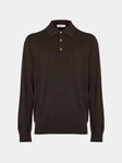 Arch4 - Chapman Baby Goat Cashmere Long-Sleeved Polo Top | Size: M - Brown - ABASK - 