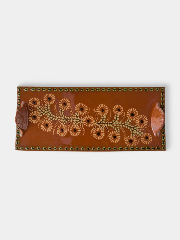 Poterie d’Évires - Flowers Hand-Painted Ceramic Cheese Platter - Light Brown - ABASK - 