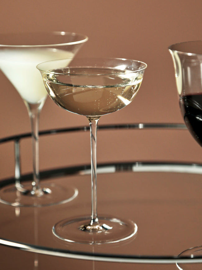 Lobmeyr - Josef Hoffmann Patrician Hand-Blown Crystal Champagne Coupes (Set of 2) - Clear - ABASK