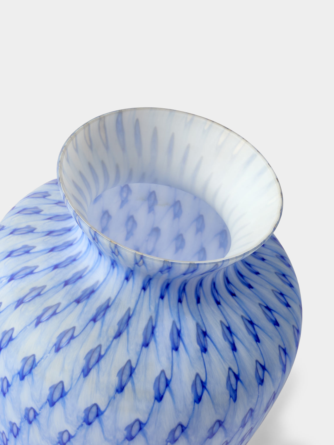 Antique and Vintage - 1950s Glass Vase (13in/33cm) - Blue - ABASK