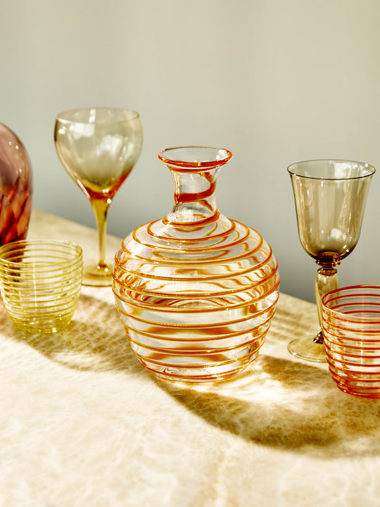 Yellow Roma Hand-Blown Murano Red Wine Glass by Yali Glass | ABASK US