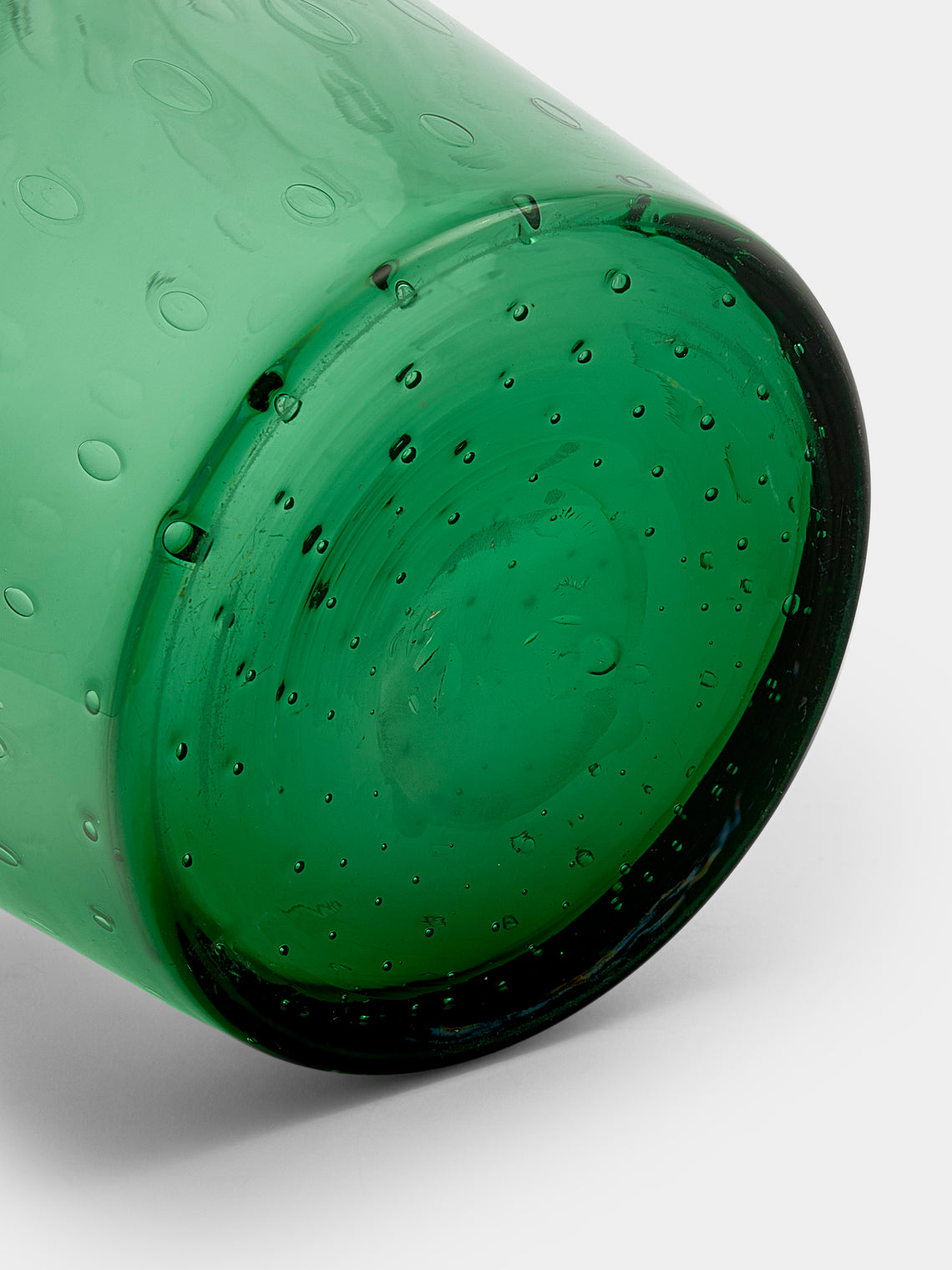 Antique and Vintage - 1930s Bullicante Murano Glass Vase - Green - ABASK