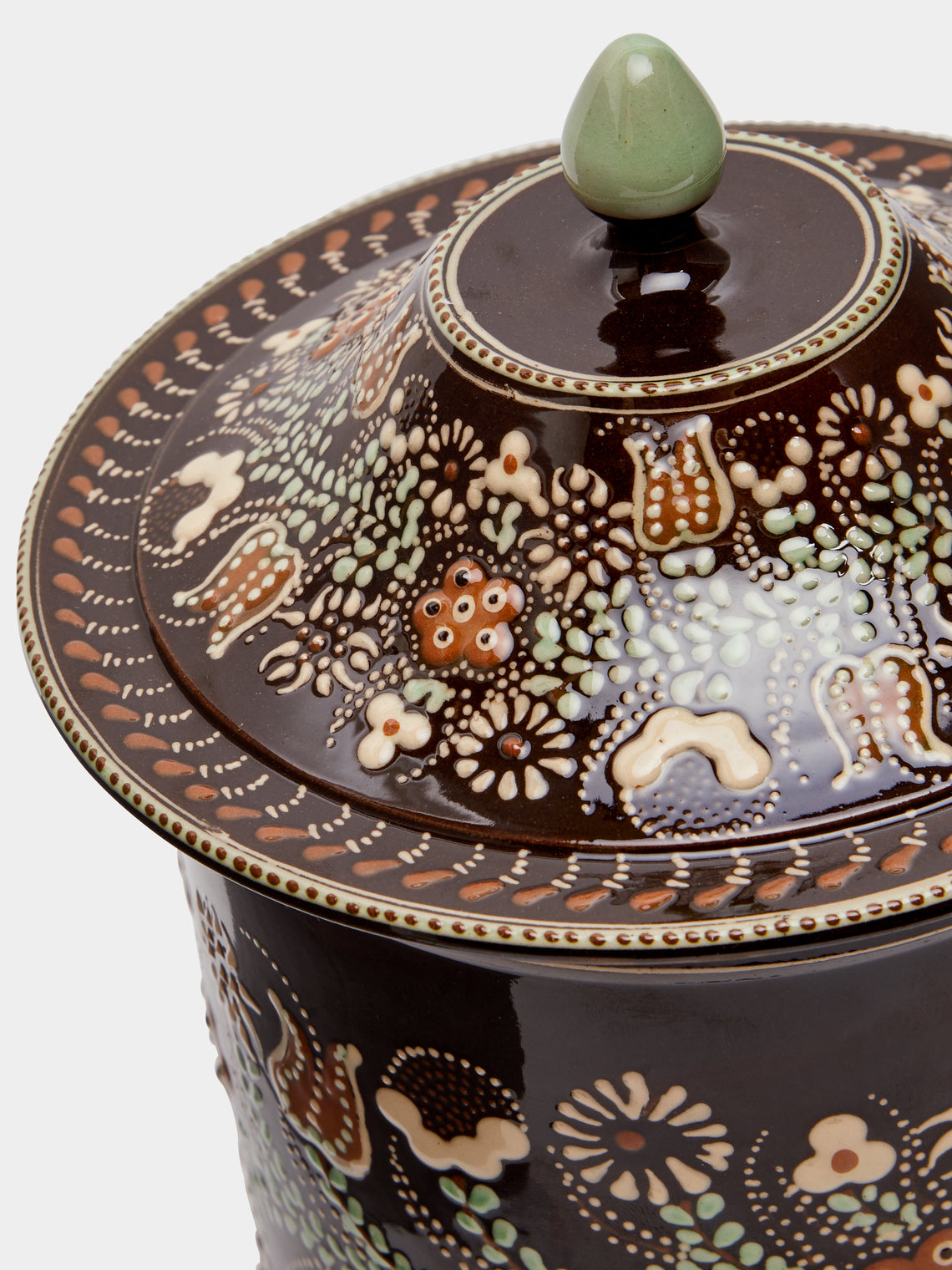 Poterie d’Évires - Flowers Hand-Painted Ceramic Large Jar -  - ABASK
