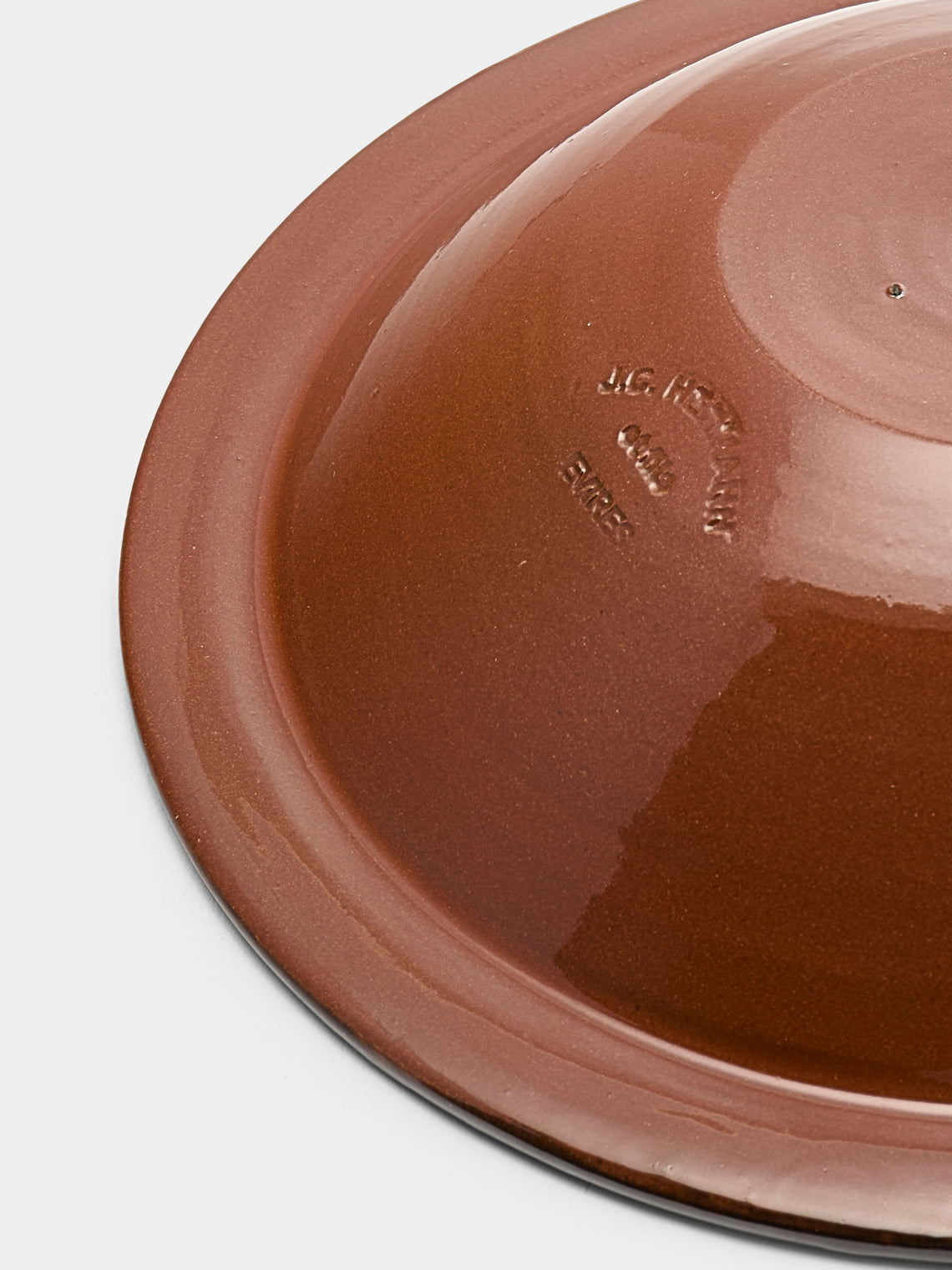 Poterie d’Évires - Hearts Hand-Painted Ceramic Serving Bowl - Light brown - ABASK