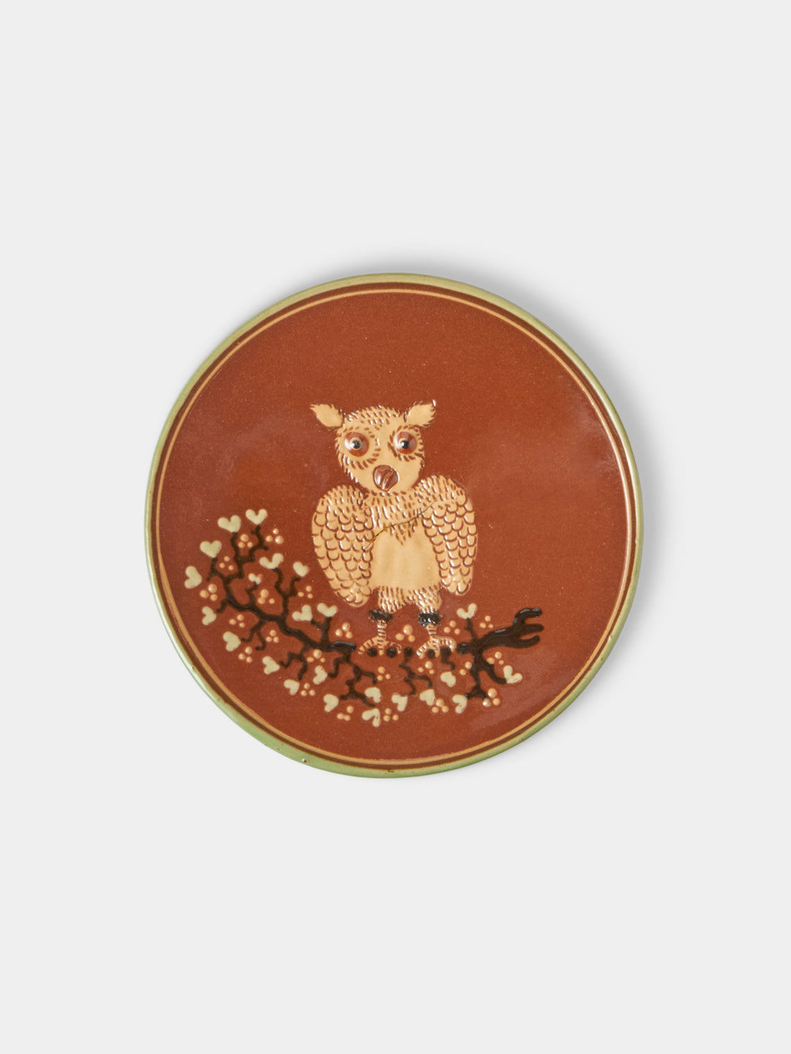 Poterie d’Évires - Animals Hand-Painted Ceramic Plates – 5.5in/14cm (Set of 4) - Light Brown - ABASK