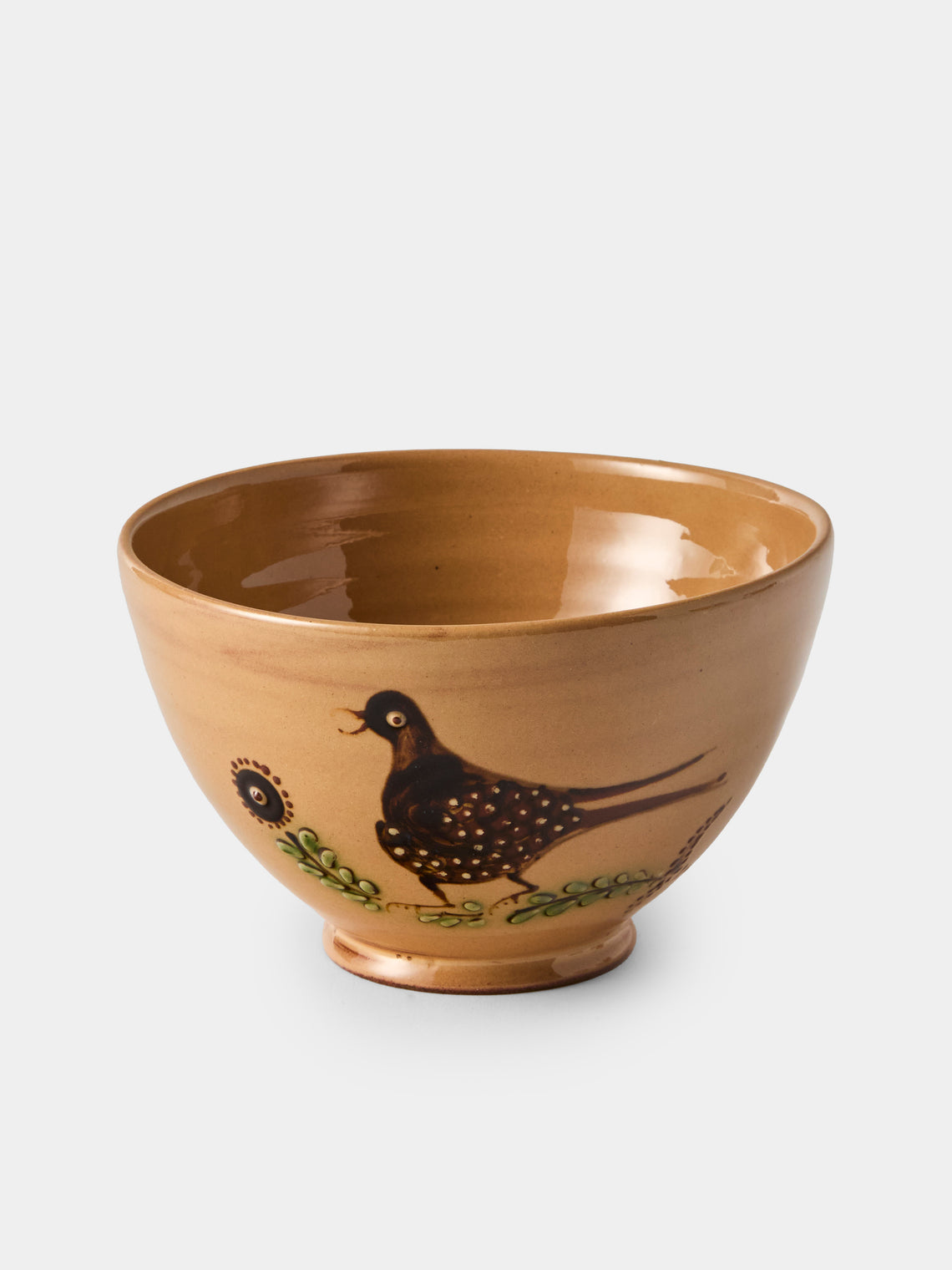 Poterie d’Évires - Birds Hand-Painted Ceramic Grand Bowls (Set of 4) - Cream - ABASK