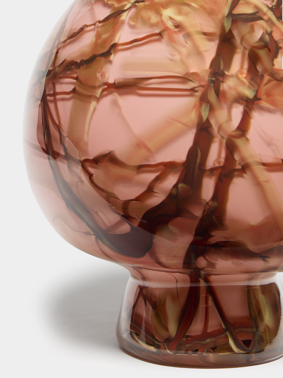 Martyn Thompson Studio - Penny Swirl Hand-Blown Glass Vase (14in/36cm) - Pink - ABASK