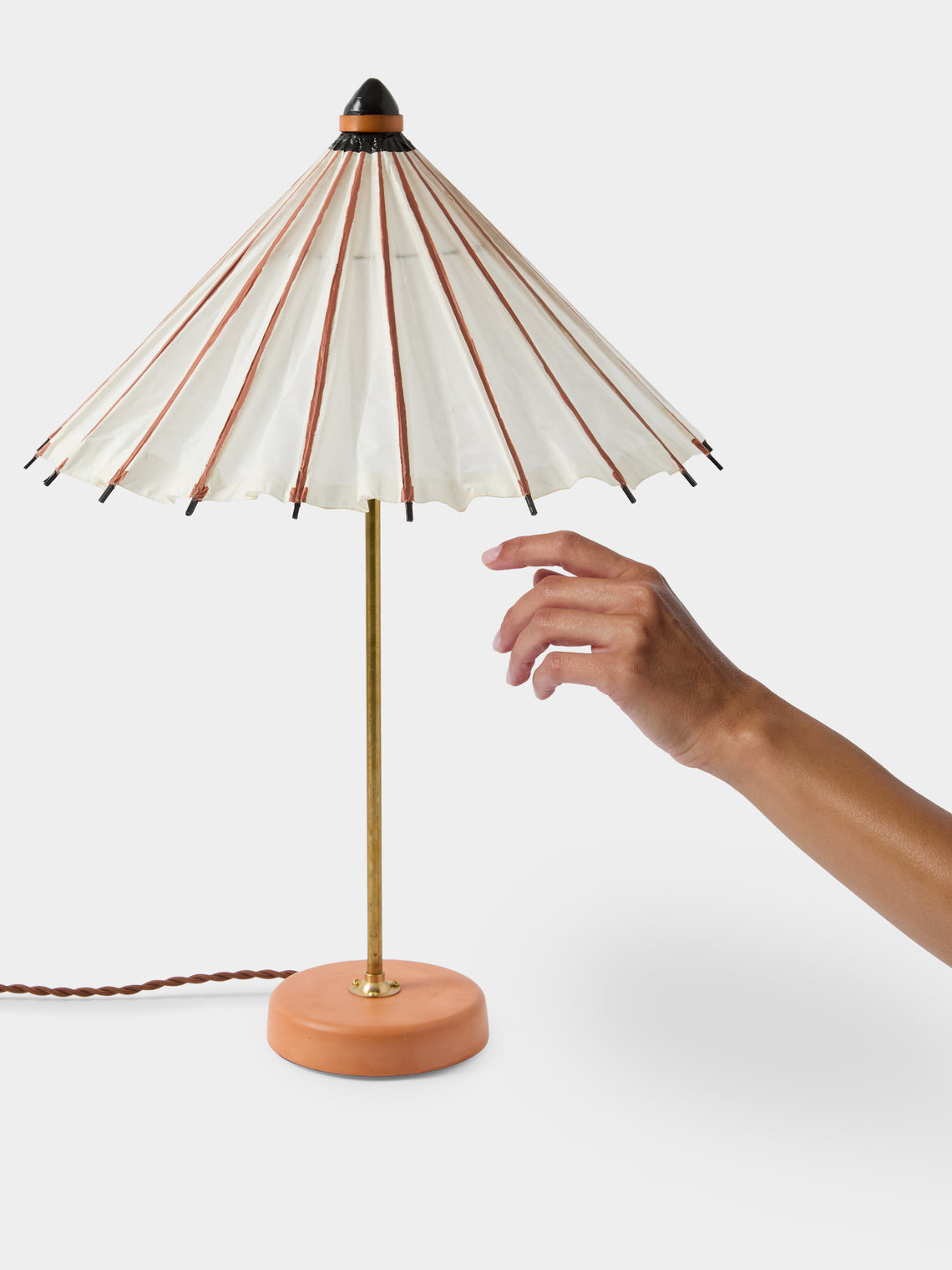 Tennant New York - Vintage Parasol, Bamboo and Coconut Table Lamp - Beige - ABASK