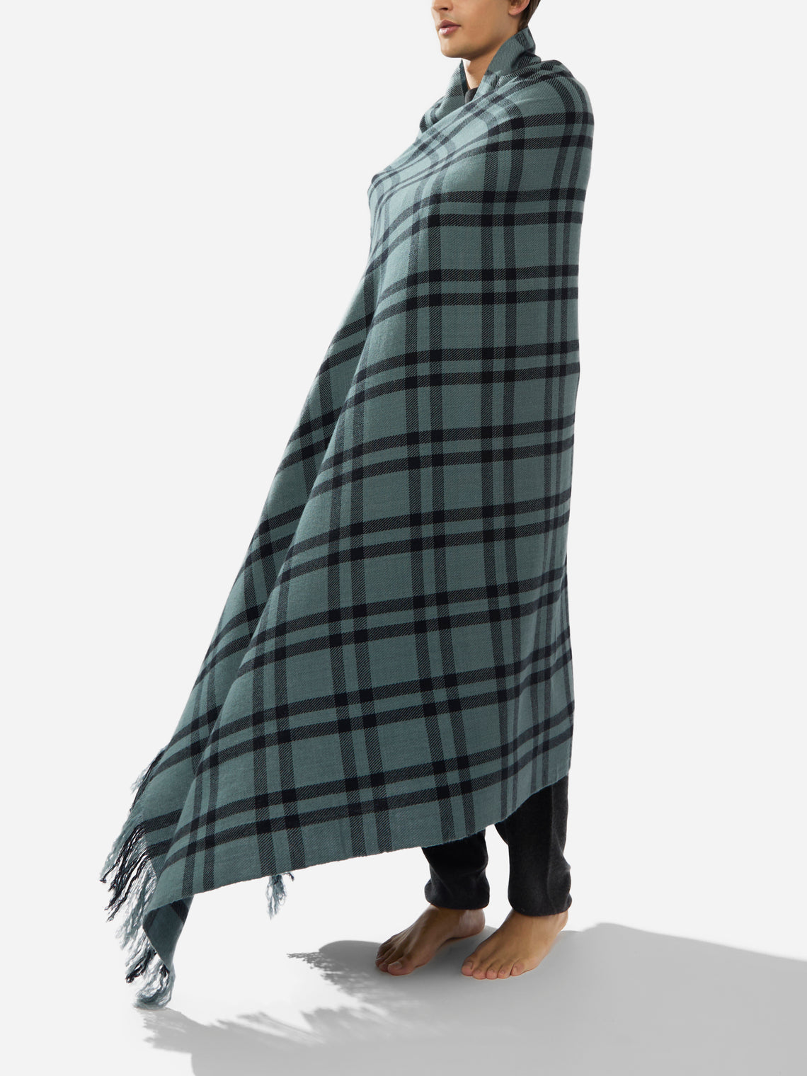 Grey Nara Cashmere Blanket (79in/2m) by Denis Colomb | ABASK US