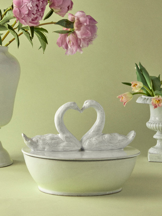 Astier de Villatte - Cygne Hand-Glazed Ceramic Box - White - ABASK