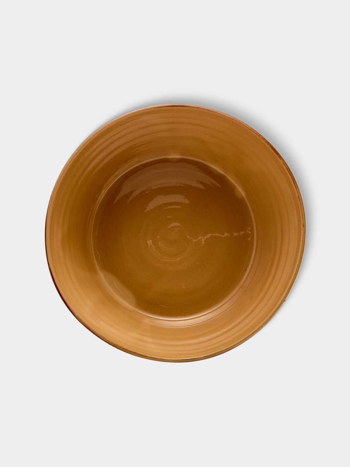 Poterie d’Évires - Flowers Hand-Painted Ceramic Large Handled Serving Bowl - Light brown - ABASK