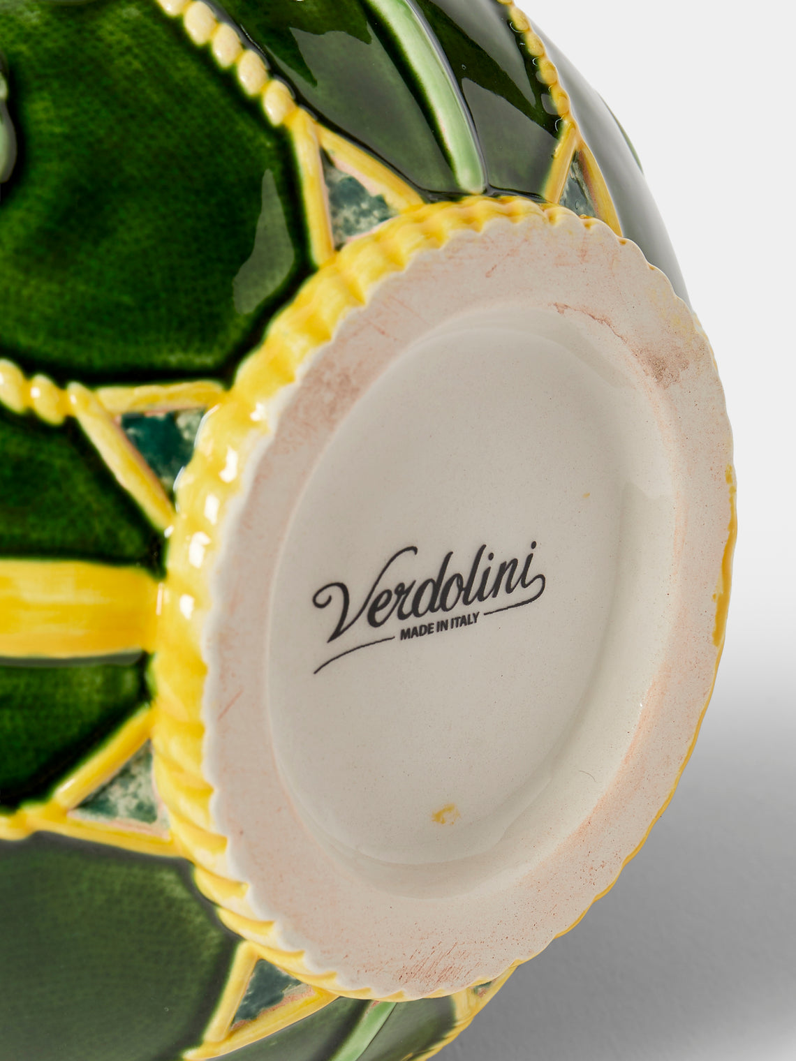 Verdolini - Calla Lily Hand-Painted Majolica Ceramic Pitcher - Green - ABASK