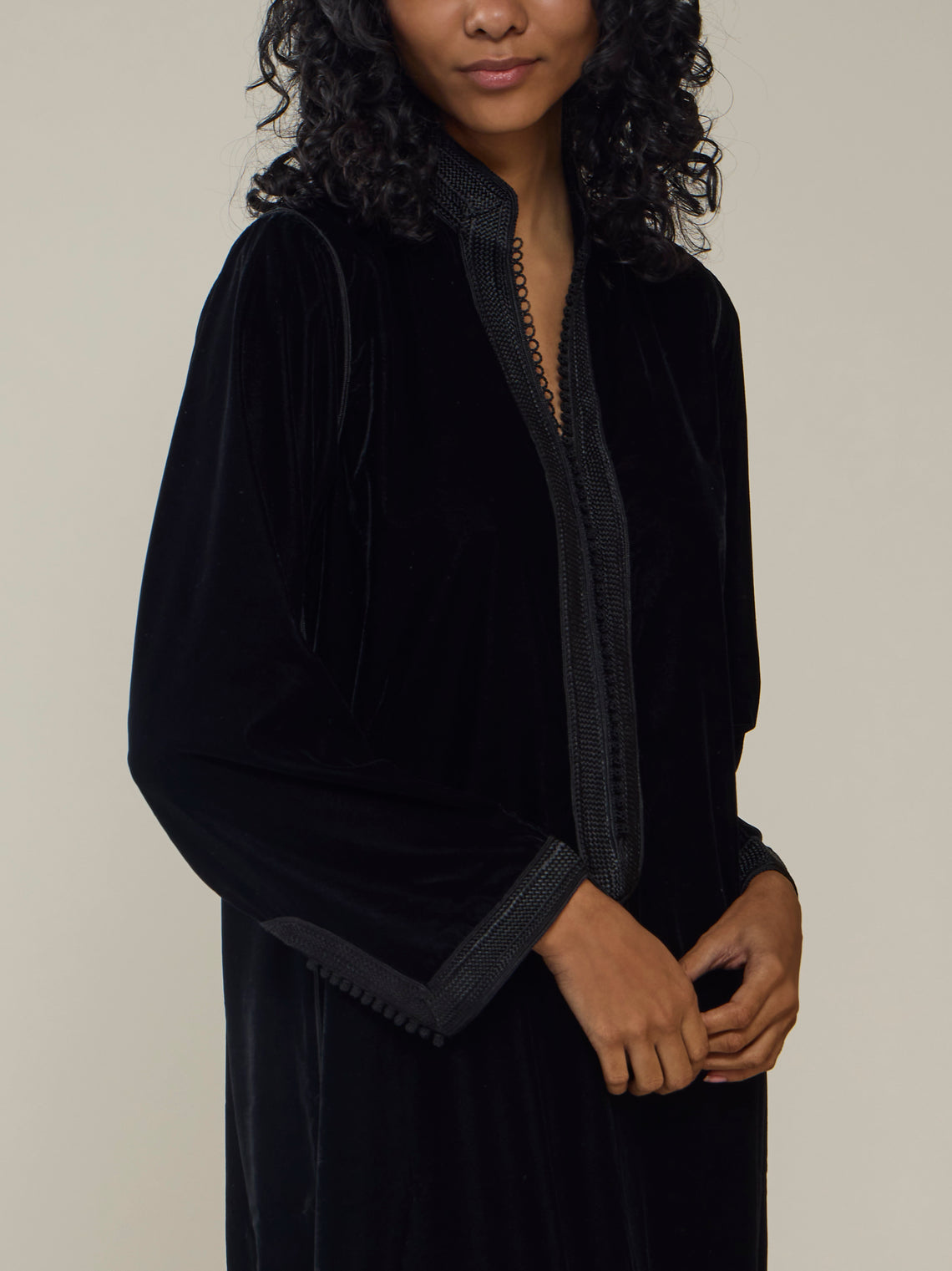 Muzungu Sisters - Alia Hand-Embroidered Velvet Dress | Size: S - Black - ABASK