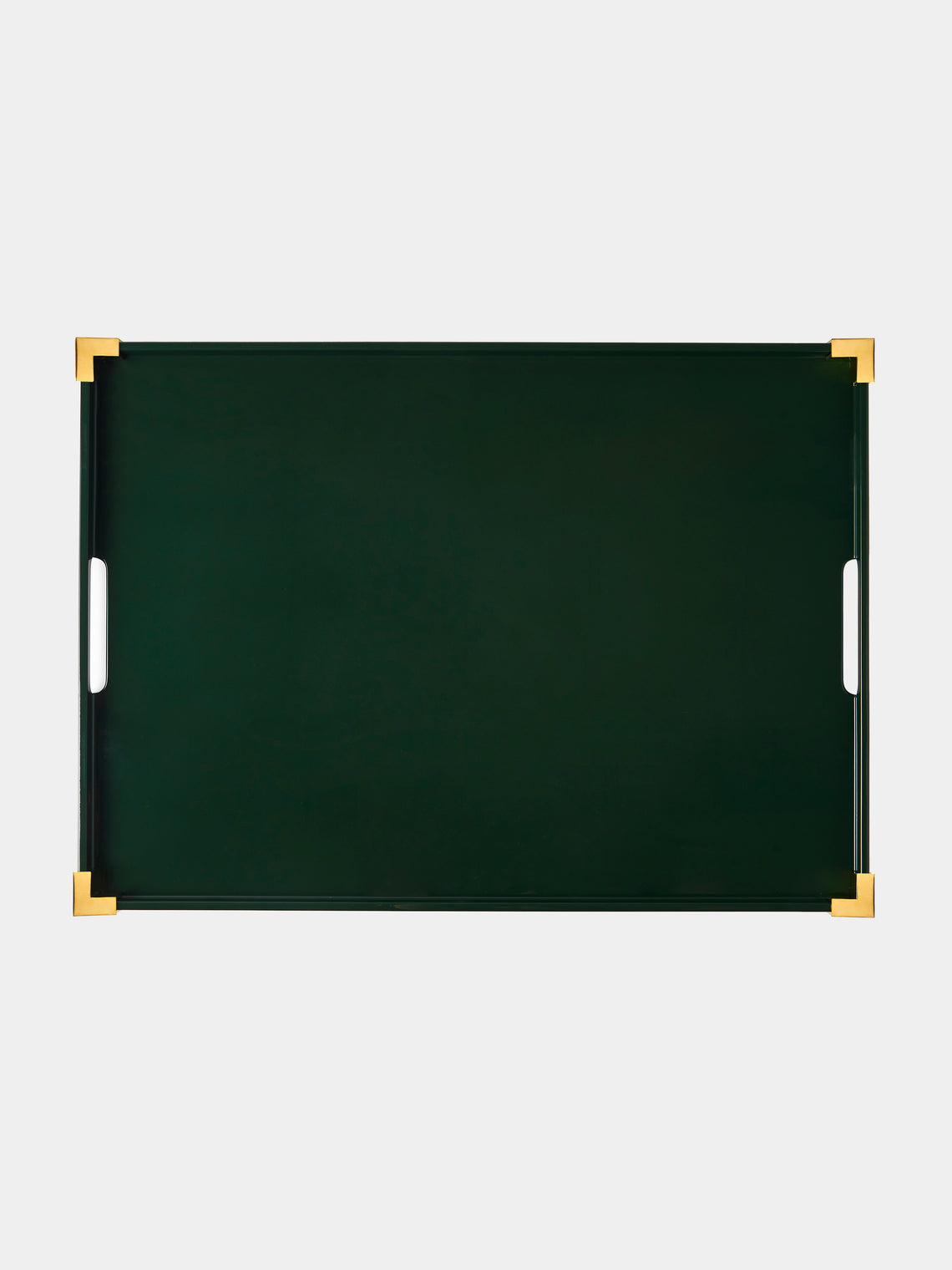 The Lacquer Company - Corners Lacquered Large Tray - Green - ABASK - 