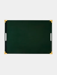 The Lacquer Company - Corners Lacquered Large Tray - Green - ABASK - 