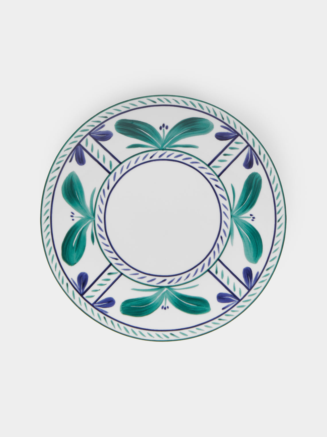 Molecot - | Set of 4 | Sevilla Porcelain Salad / Dessert Plates (8.5in/22cm) - Blue - ABASK - 