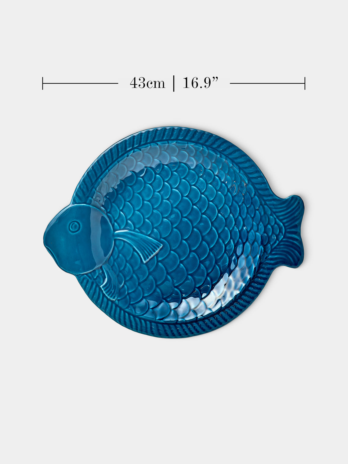 Antique and Vintage - Mid-Century Fish Ceramic Plate - Blue - ABASK