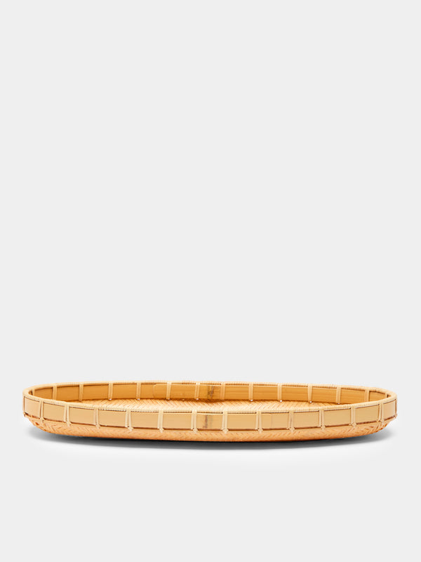 Hee Woo - Handwoven Bamboo Low Circular Tray -  - ABASK - 