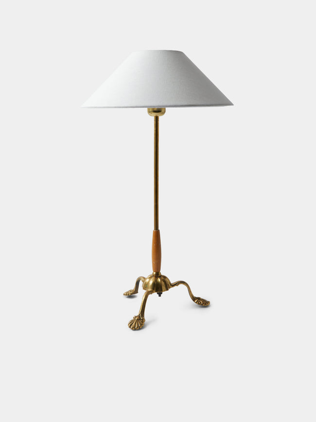 Antique and Vintage - 1940 Edvard Hagman Brass Table Lamp - Bronze - ABASK - 