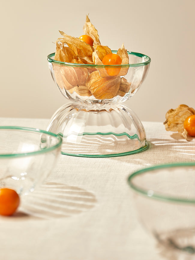 Akua Objects - Peter Hand-Blown Crystal Dessert Bowls (Set of 4) - Clear - ABASK