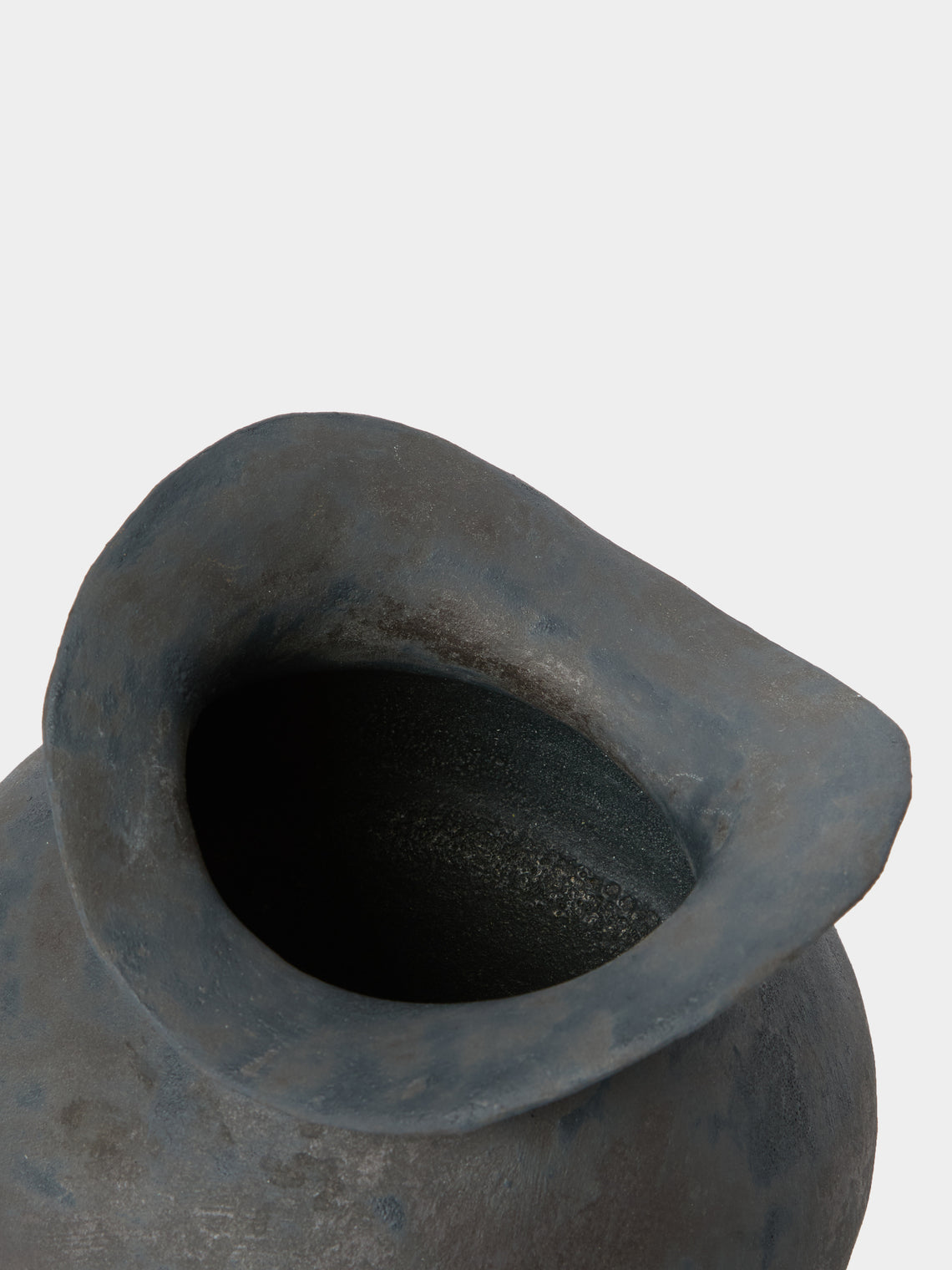 By Raffaella - Adelina Hand-Coiled Stoneware Vase (8in/20cm) - Gray - ABASK