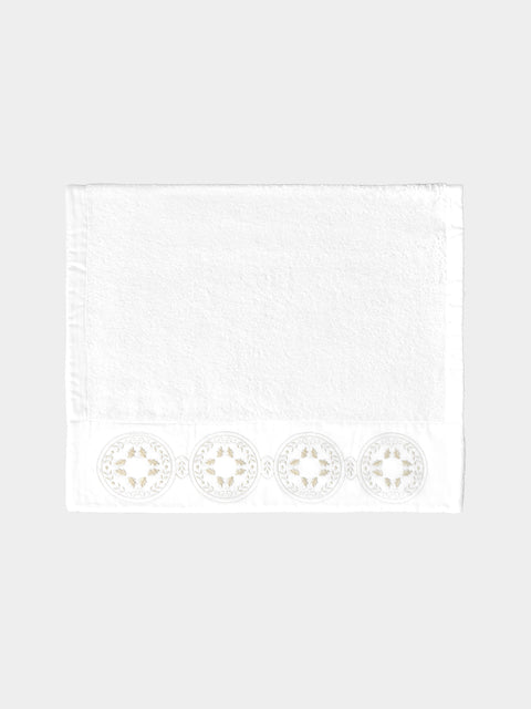 Loretta Caponi - Girandole Hand-Embroidered Hand Towel -  - ABASK - 