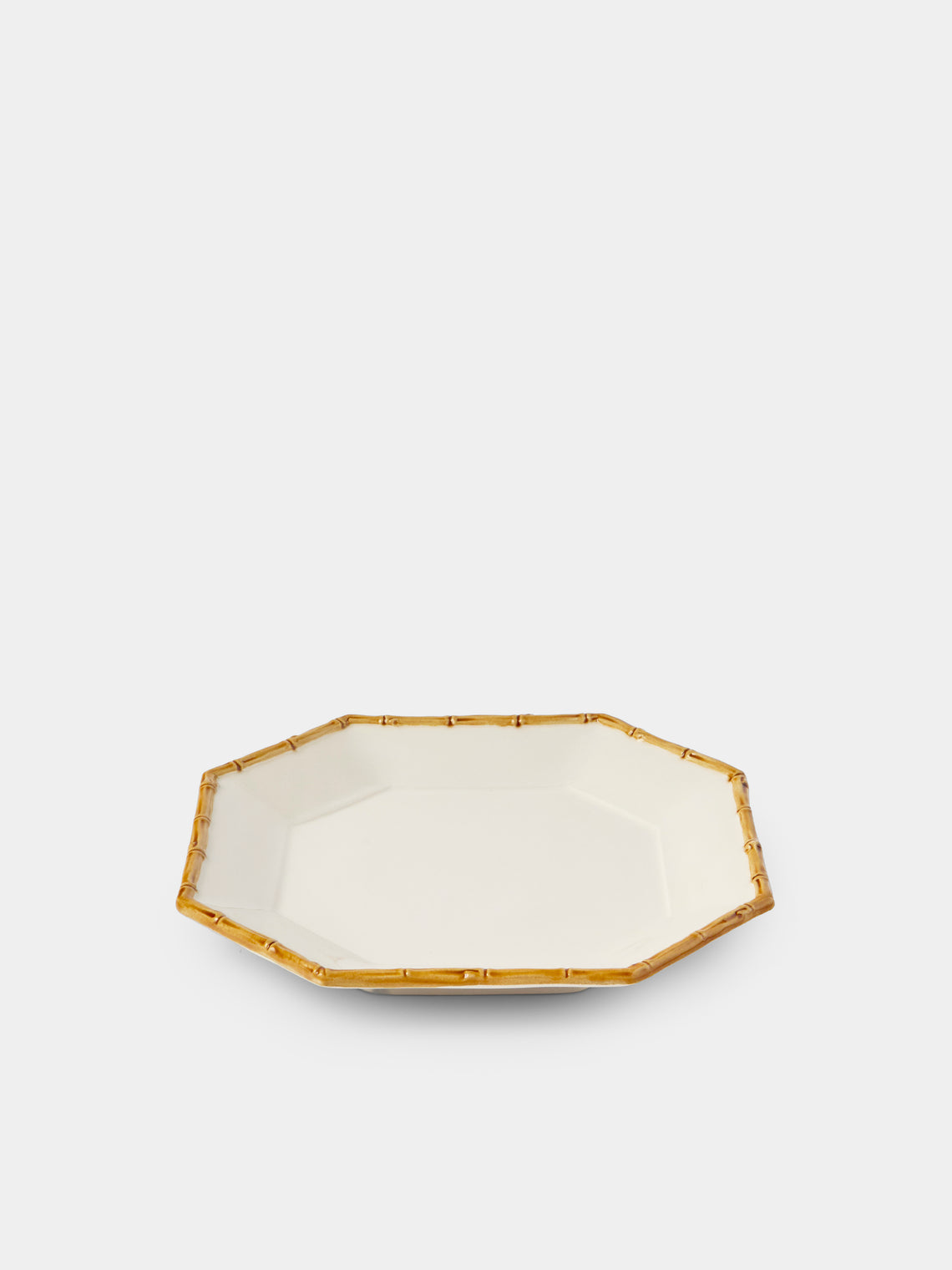 Verdolini - Bamboo Hand-Painted Ceramic Starter / Dessert Plate (8in/21cm) - White - ABASK